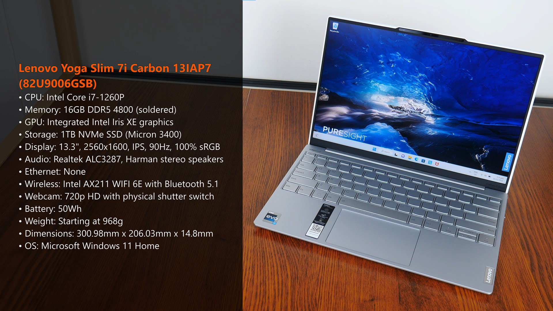 Review: Lenovo Yoga Slim 7i Carbon 13IAP7 Ultra Portable Laptop